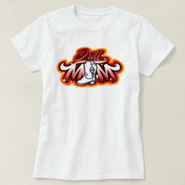 Camiseta Mãe da Equipe de Drill de Avião Digital (Frente do Design)