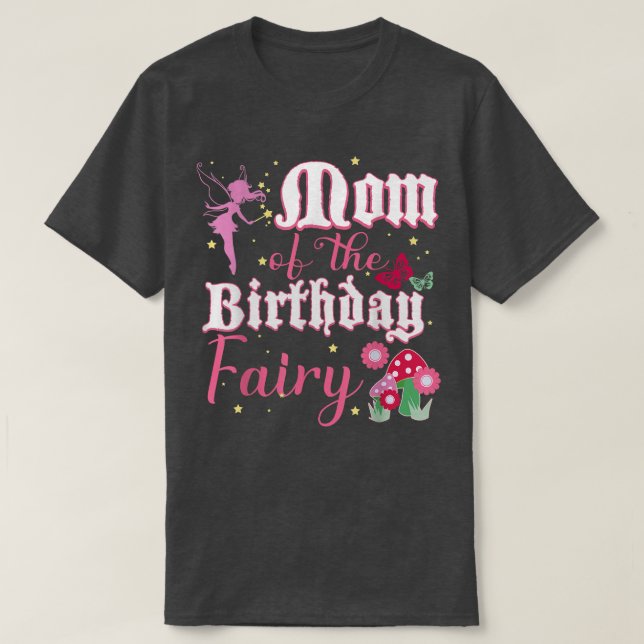 Camiseta Mãe Da Fada Princesa de Aniversário, Menina De Cog (Frente do Design)