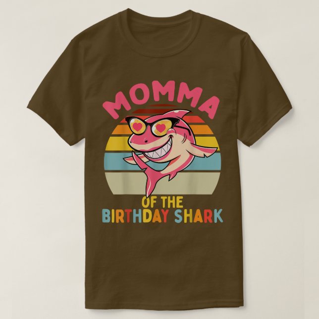 Camiseta Mãe da Família de Aniversário do Tubarão (Frente do Design)