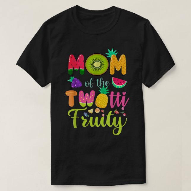 Camiseta Mãe Da Família De Frutas De segundo aniversário Tw (Frente do Design)