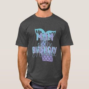 Camiseta Mãe Da Família De Sereias De Aniversário