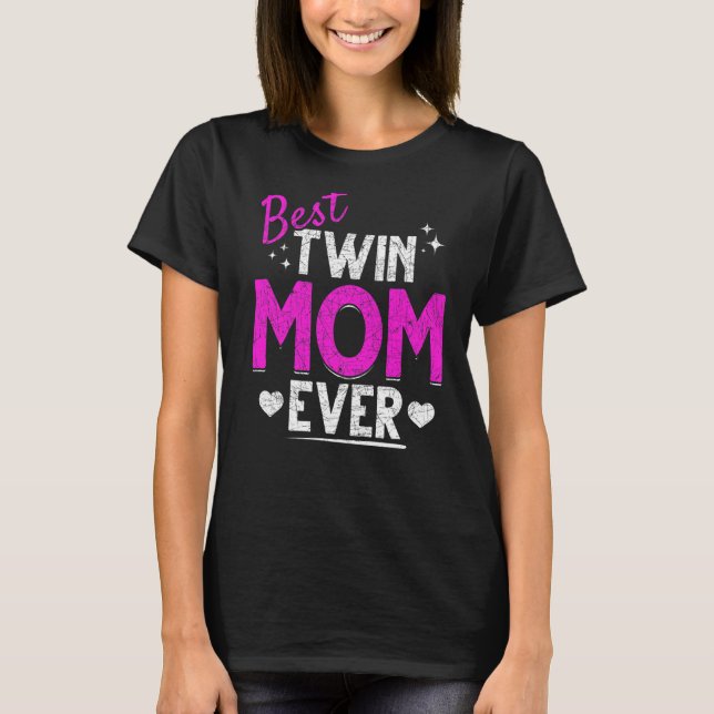 Camiseta Mãe da Família Melhor Gêmea Mamãe Sempre Mamãe Twi (Frente)