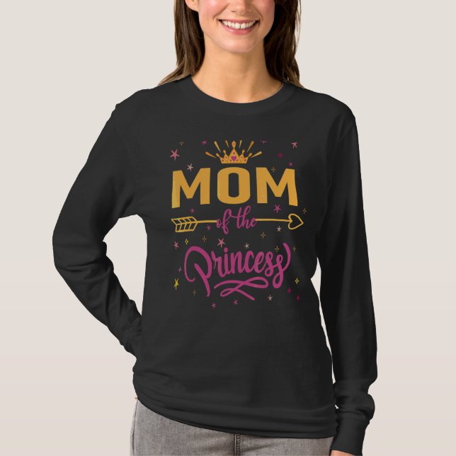 Camiseta Mãe Da Festa de aniversario de meninas Princesa de (Frente)
