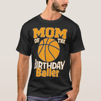 Camiseta Mãe Da Festa De Basquete De Aniversário