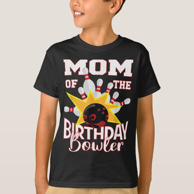 Camiseta Mãe Da Festa De Boliches De Nascimento Do Bowler (Frente)