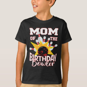 Camiseta Mãe Da Festa De Boliches De Nascimento Do Bowler