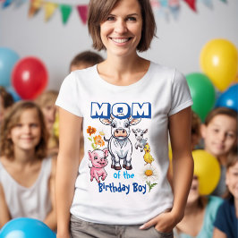 Camiseta Mãe da Festa de Criações de Meninos de Aniversário