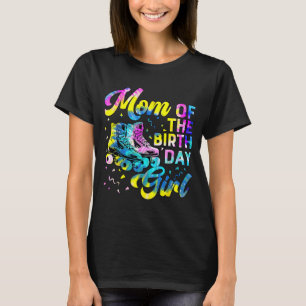 Camiseta Mãe da garota de aniversário fantasia patins de ro
