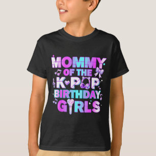 Camiseta Mãe da garota de aniversário k-pop família combina