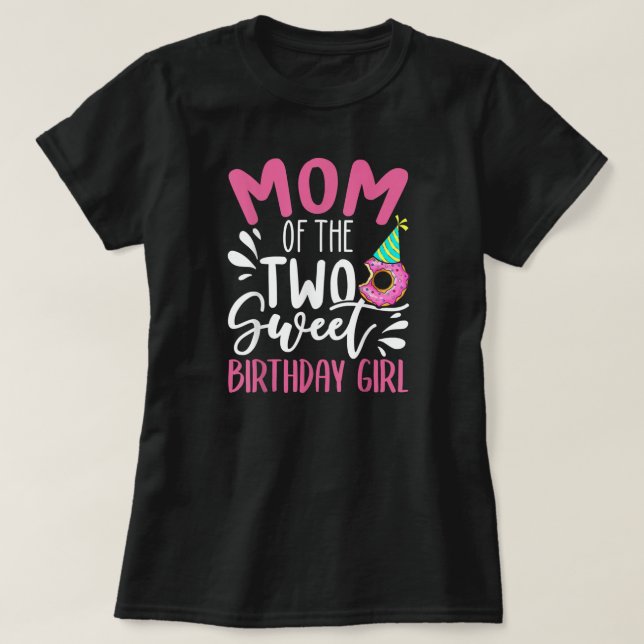 Camiseta Mãe da Garota Doce de Aniversário de Dois Anos  (Frente do Design)