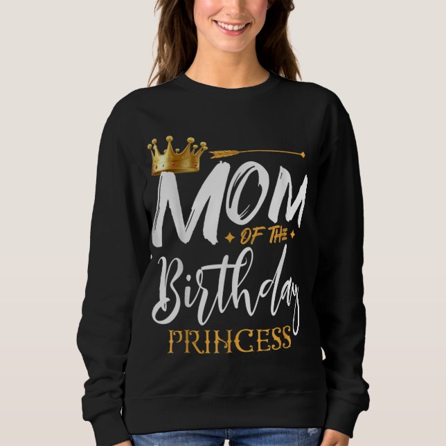 Camiseta Mãe Da Mamãe De Aniversário Princesa Engraçada (Frente)