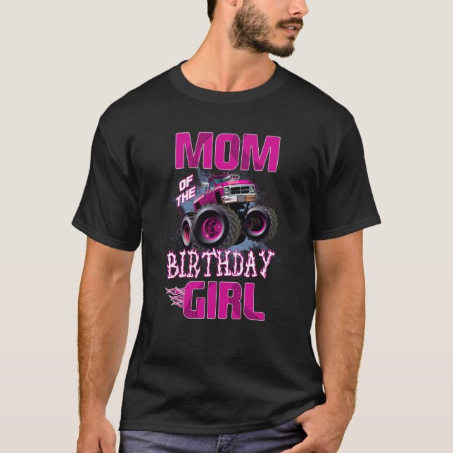 Camiseta Mãe da Mamãe do Monstro da Garota de Aniversário (Frente)