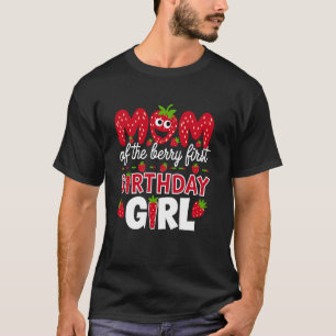 Camiseta Mãe da Menina de Morango do Primeiro Aniversário d
