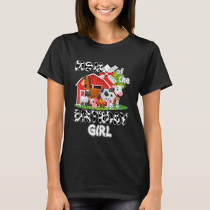 Camiseta Mãe Da Menina Do Aniversário Vaca Fazenda Animal A
