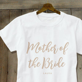 Camiseta Mãe da Noiva Casamento Beige Branco