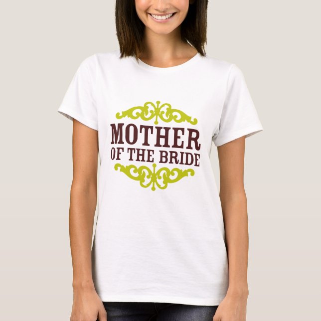 Camiseta Mãe da Noiva (Castanho de Chocolate e Chartreuse) (Frente)