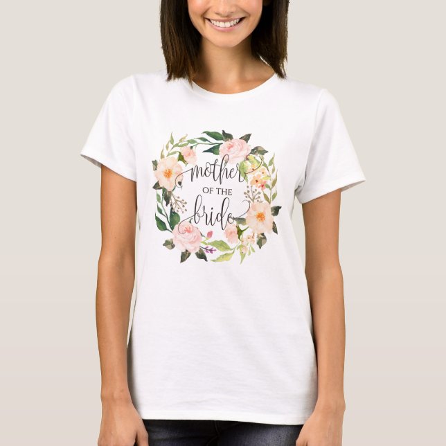 Camiseta mãe da noiva coroa floral -4 (Frente)