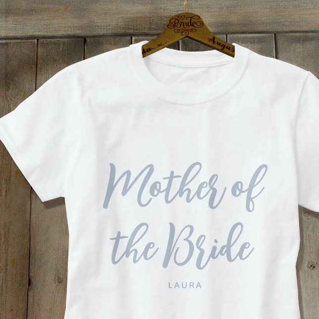 Camiseta Mãe da Noiva Costume de Casamento Azul Empoeirado (Criador carregado)