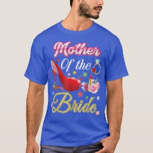 Camiseta Mãe Da Noiva Feliz Casamento Flor Sapato Rosa