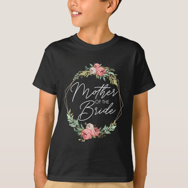 Camiseta Mãe Da Noiva Flores Noiva E Casamento De Noite (Frente)