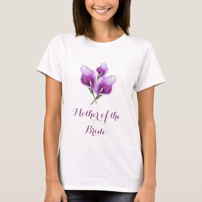 Camiseta Mãe da Noiva Púrpura Palha Lily (Frente)