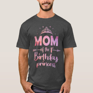 Camiseta Mãe Da primeiro aniversario Princesa Garota Um An