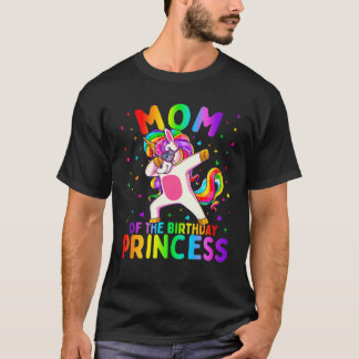 Camiseta Mãe Da Princesa de Aniversário A Dabbing Unicorn
