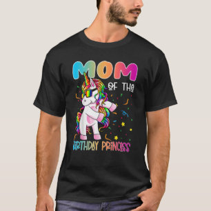 Camiseta Mãe da Princesa de Aniversário Flossing Unicorn Gi
