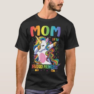 Camiseta Mãe da Princesa de Aniversário Mãe Dabbing Unicorn