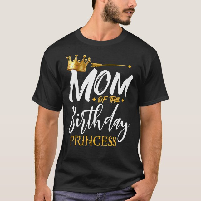 Camiseta Mãe Da Princesa de Aniversário, Mamãe Avó N (Frente)