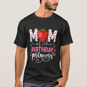 Camiseta Mãe Da Princesa Doce Morango De Morango