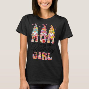 Camiseta Mãe Da Rapariga De Aniversário Mamãe Gnomo Flower 