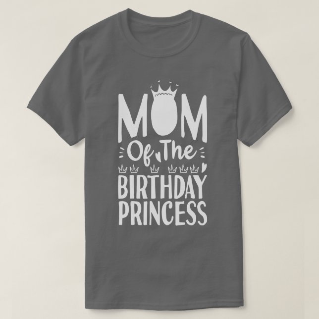Camiseta Mãe das princesas de aniversário (Frente do Design)