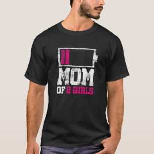 Camiseta MÃE de 2 garotas de Nascimento Dia de as mães Filh