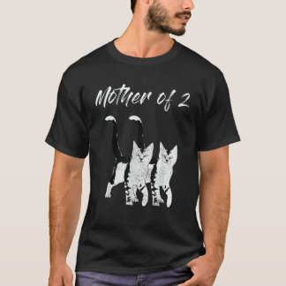 Camiseta Mãe de 2 gatos Gatinhos Mãe Mulher-Gatinha louca