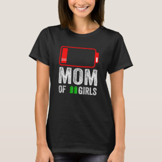 Camiseta Mãe de 2 Meninas de Nascimento Dia de as mães Filh