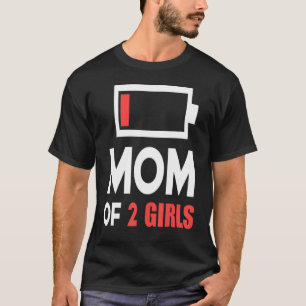 Camiseta Mãe De 2 Meninas De Nascimento Dia de as mães Filh