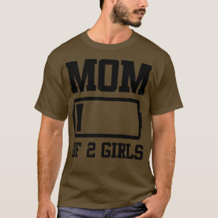 Camiseta Mãe de 2 Meninas Engraçadas Dias de as mães