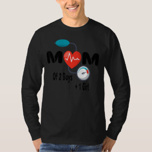 Camiseta Mãe De 2 Meninos + 1 Garota Sem Agulha Nula Sem Pr
