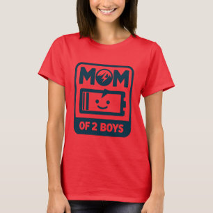 Camiseta Mãe de 2 meninos com bateria fraca - Humorista de 