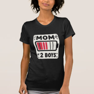 Camiseta Mãe de 2 Meninos Correndo em Mães Cansadas Vazias