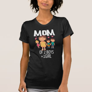Camiseta Mãe De 2 Meninos E 1 Menina