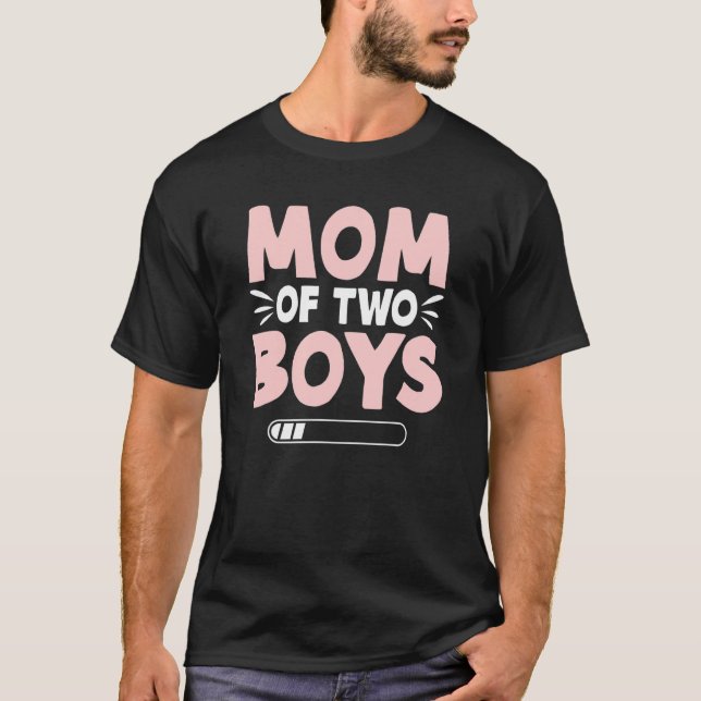 Camiseta Mãe De 2 Rapazes, 2 Filhos De Baixo Peso De Bateri (Frente)