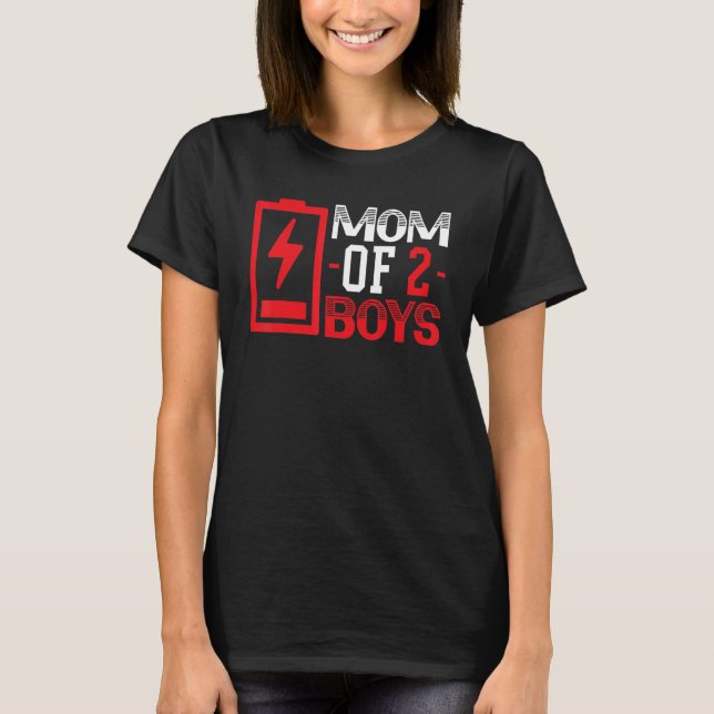 Camiseta Mãe De 2 Rapazes A Melhor Mãe Da Mãe (Frente)