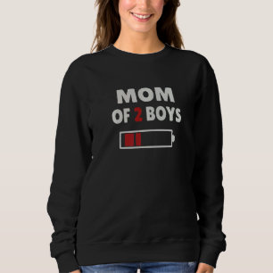 Camiseta Mãe De 2 Rapazes Bateria Baixa