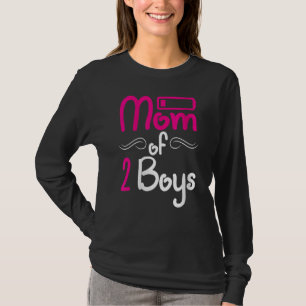 Camiseta Mãe De 2 Rapazes Bateria Baixa Para O Dia de as mã