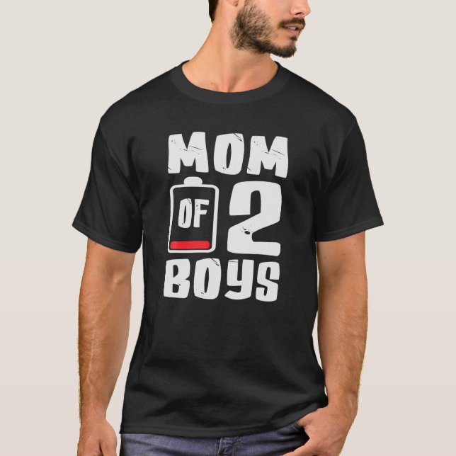 Camiseta MÃE DE 2 RAPAZES DE Dia de as mães Filho (Frente)