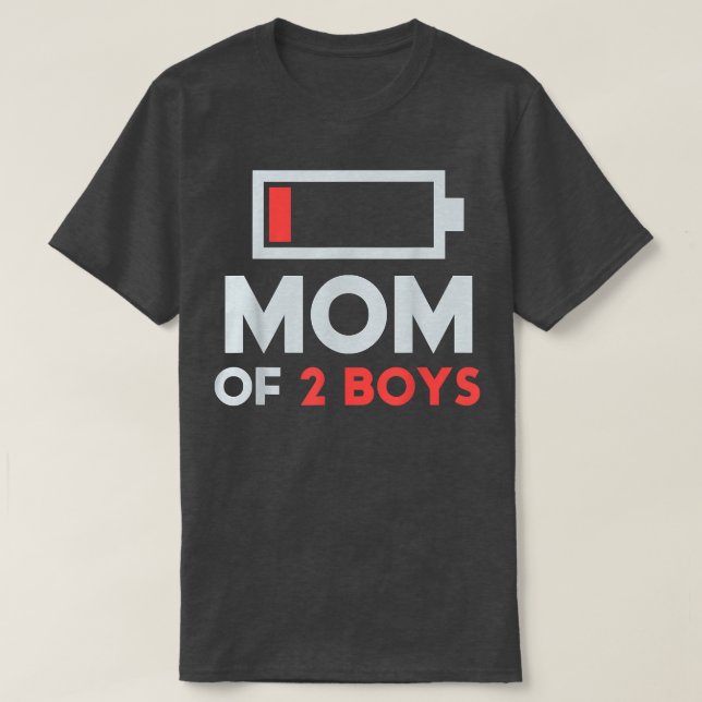 Camiseta Mãe De 2 Rapazes, Presente De Nascimento De Dia de (Frente do Design)