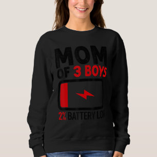 Camiseta Mãe de 3 rapazes com bateria fraca do Dia de as mã