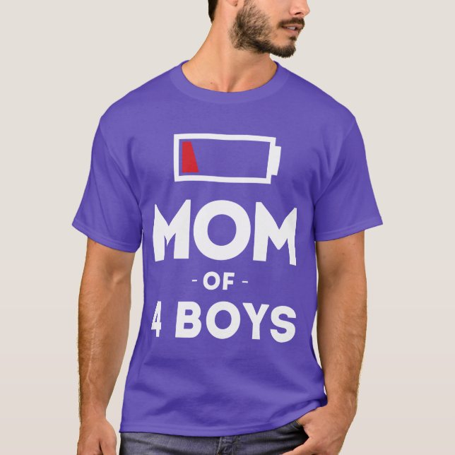 Camiseta Mãe De 4 Para A Mãe Vintage (Frente)